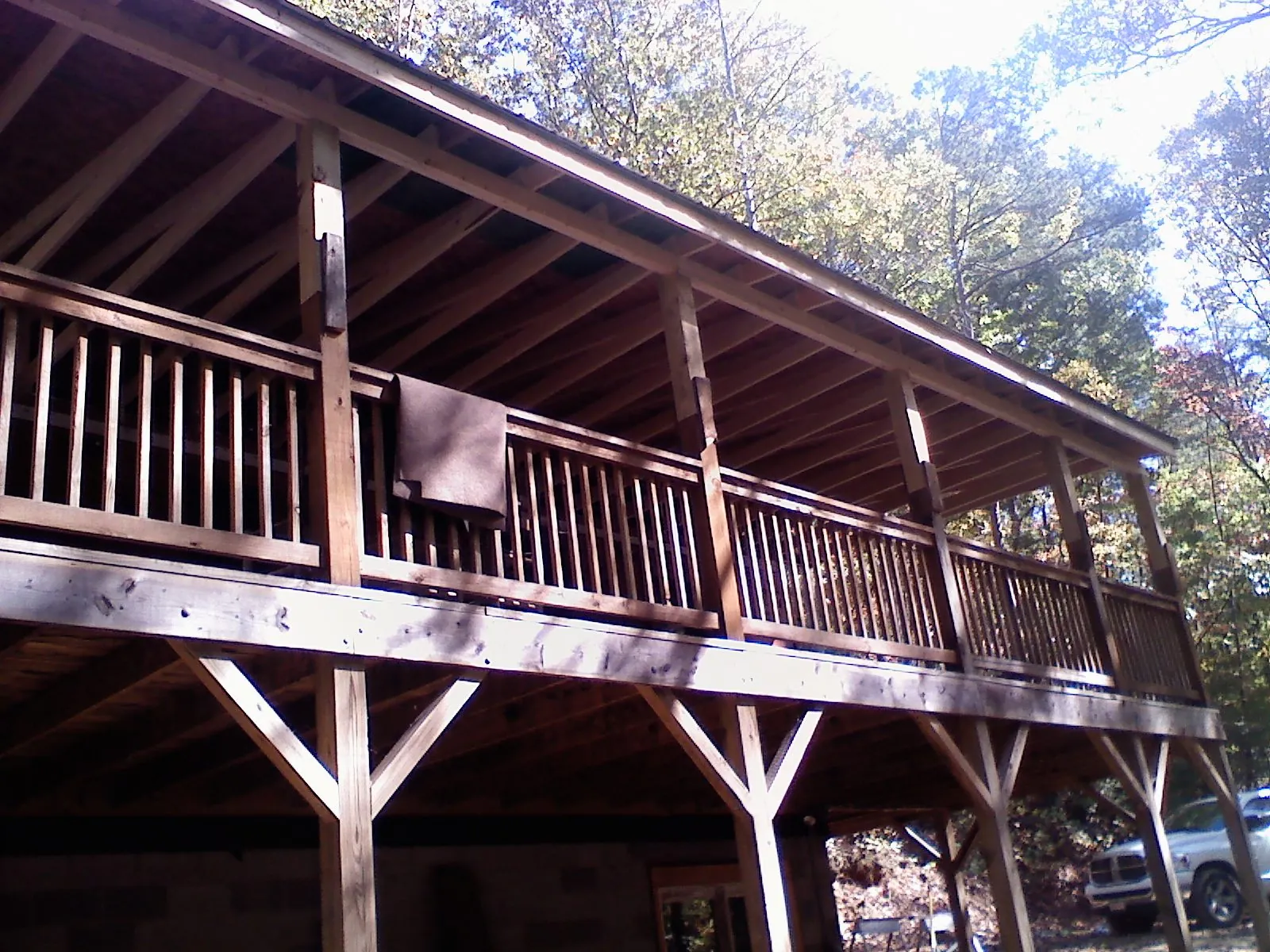 Timber framing under a new elevated porch and deck — Roof Leak Repair in Roanoke Rapids by Roofing Brothers